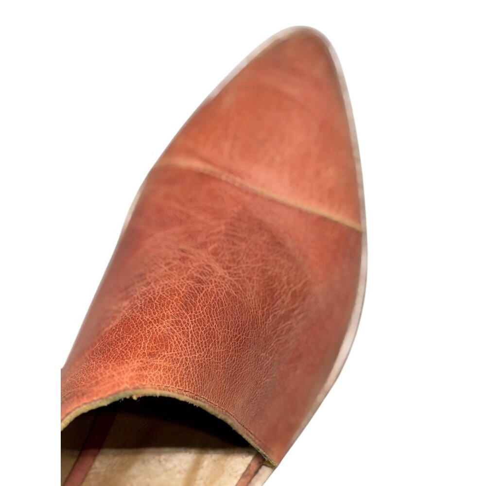Free People Royale D’Orsay Brown Leather Flat Shoes EU 38 US 7.5 Made in Spain - Picture 9 of 10